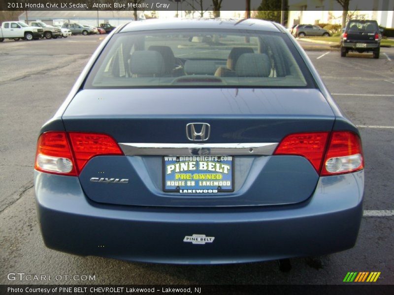 Atomic Blue Metallic / Gray 2011 Honda Civic LX Sedan