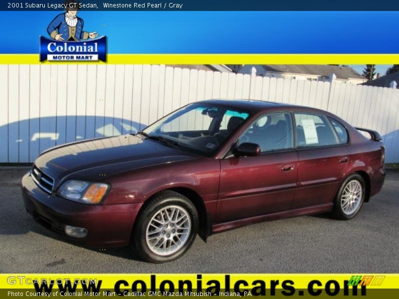 Winestone Red Pearl / Gray 2001 Subaru Legacy GT Sedan