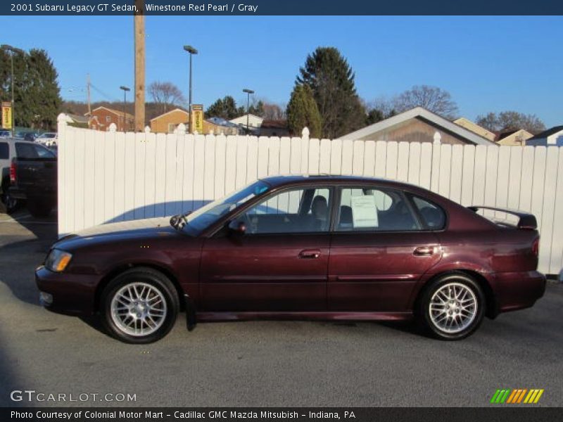 Winestone Red Pearl / Gray 2001 Subaru Legacy GT Sedan