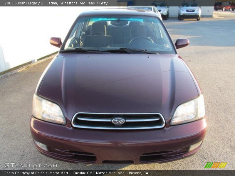 Winestone Red Pearl / Gray 2001 Subaru Legacy GT Sedan