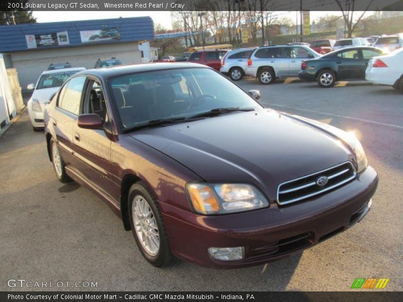Winestone Red Pearl / Gray 2001 Subaru Legacy GT Sedan