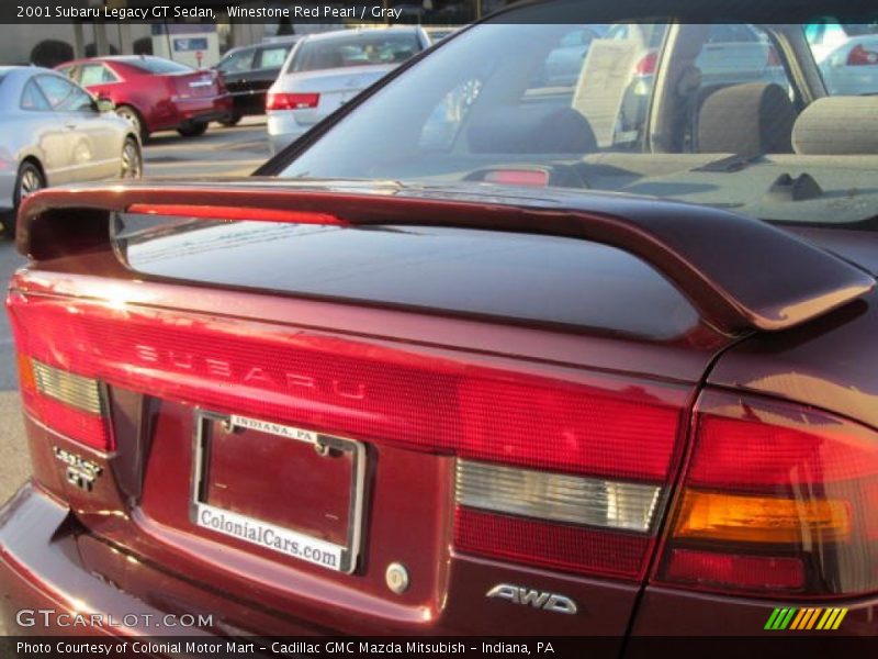 Winestone Red Pearl / Gray 2001 Subaru Legacy GT Sedan