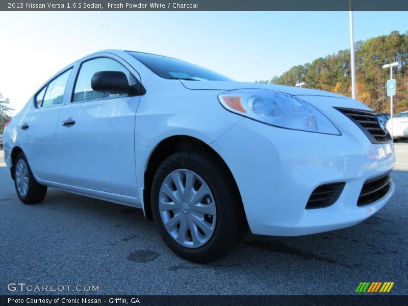 Fresh Powder White / Charcoal 2013 Nissan Versa 1.6 S Sedan