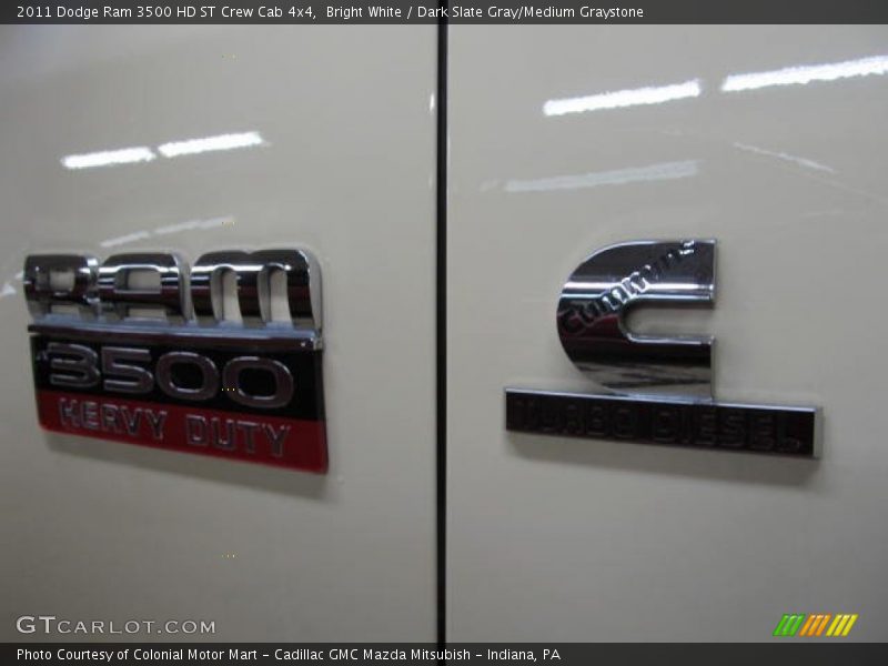 Bright White / Dark Slate Gray/Medium Graystone 2011 Dodge Ram 3500 HD ST Crew Cab 4x4