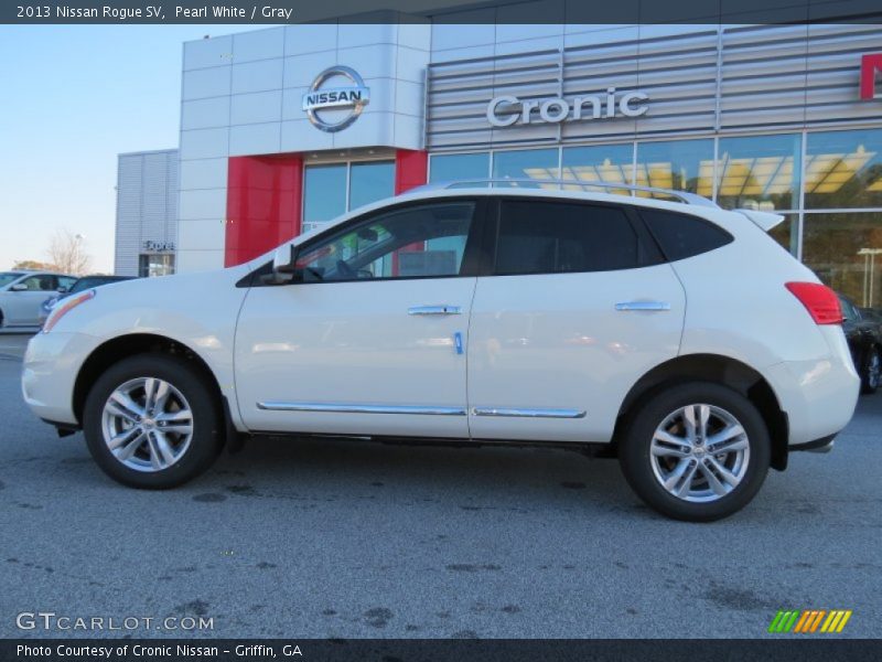 Pearl White / Gray 2013 Nissan Rogue SV
