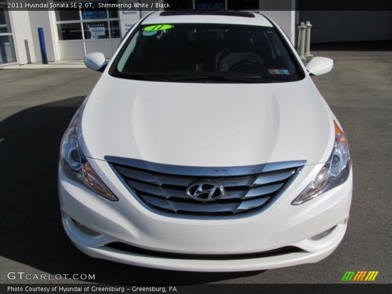 Shimmering White / Black 2011 Hyundai Sonata SE 2.0T