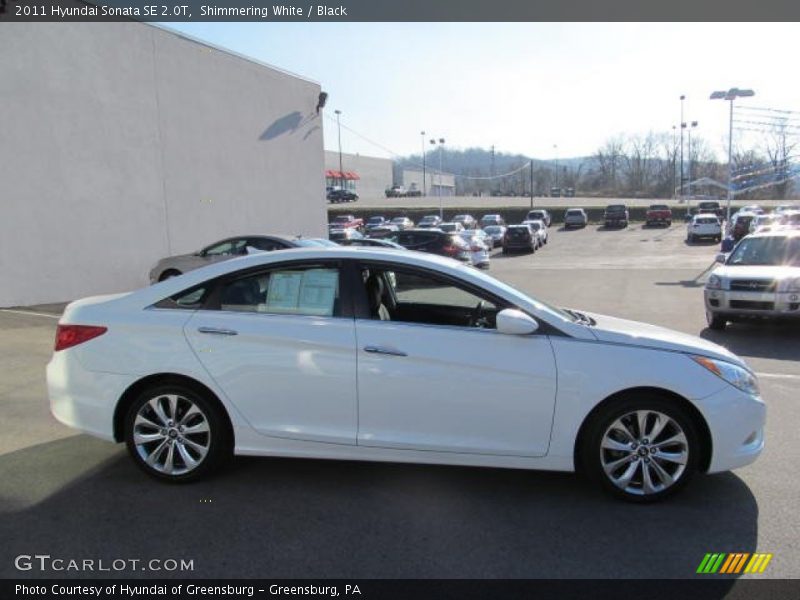 Shimmering White / Black 2011 Hyundai Sonata SE 2.0T