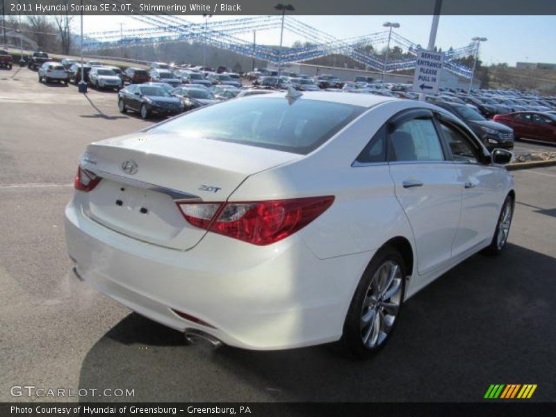 Shimmering White / Black 2011 Hyundai Sonata SE 2.0T
