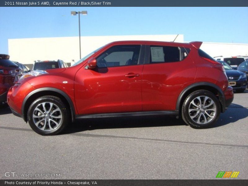 Cayenne Red / Black/Silver Trim 2011 Nissan Juke S AWD