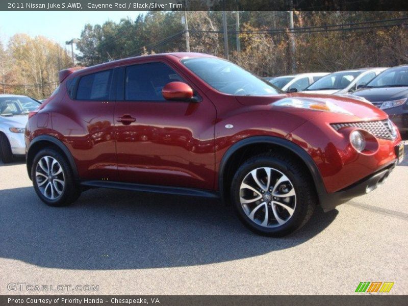 Cayenne Red / Black/Silver Trim 2011 Nissan Juke S AWD
