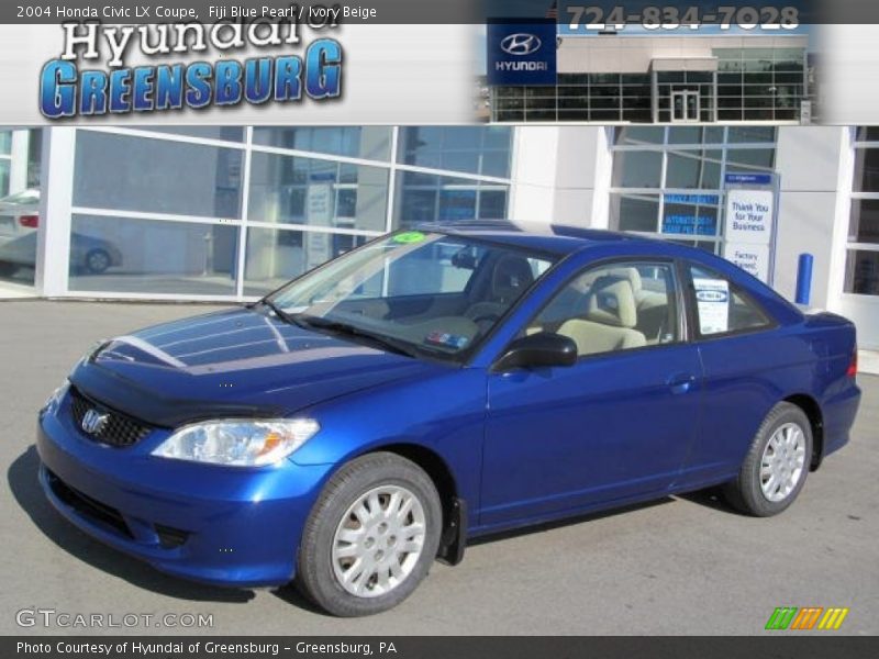 Fiji Blue Pearl / Ivory Beige 2004 Honda Civic LX Coupe