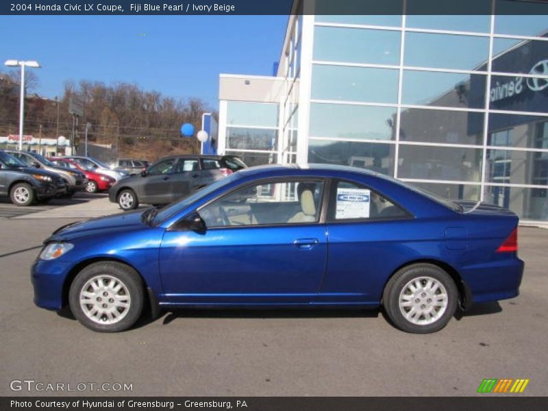 Fiji Blue Pearl / Ivory Beige 2004 Honda Civic LX Coupe