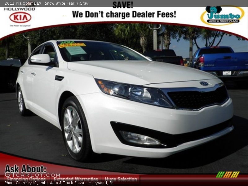 Snow White Pearl / Gray 2012 Kia Optima EX