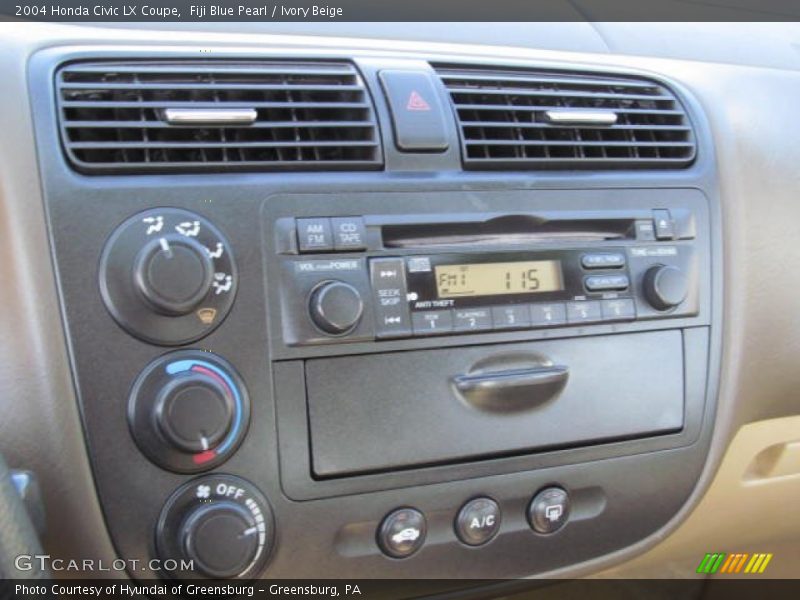 Fiji Blue Pearl / Ivory Beige 2004 Honda Civic LX Coupe