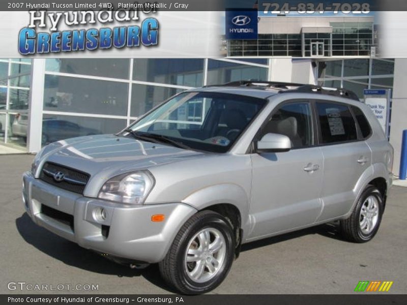 Platinum Metallic / Gray 2007 Hyundai Tucson Limited 4WD