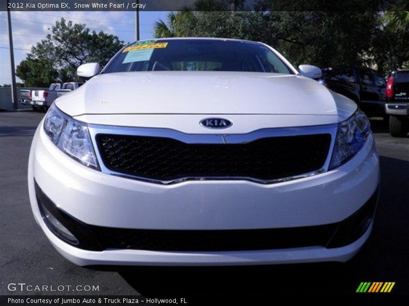 Snow White Pearl / Gray 2012 Kia Optima EX