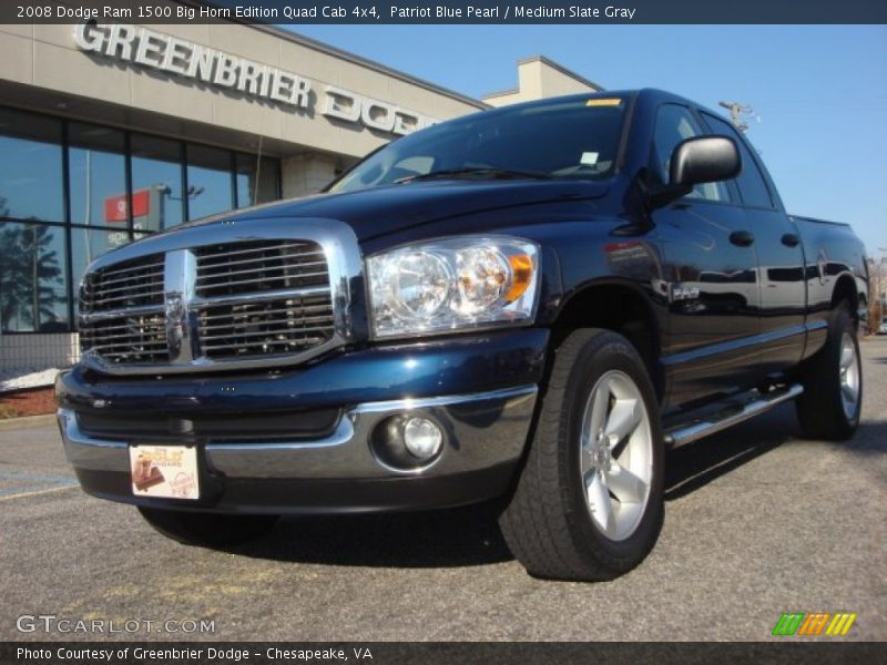Patriot Blue Pearl / Medium Slate Gray 2008 Dodge Ram 1500 Big Horn Edition Quad Cab 4x4