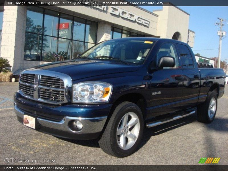 Patriot Blue Pearl / Medium Slate Gray 2008 Dodge Ram 1500 Big Horn Edition Quad Cab 4x4