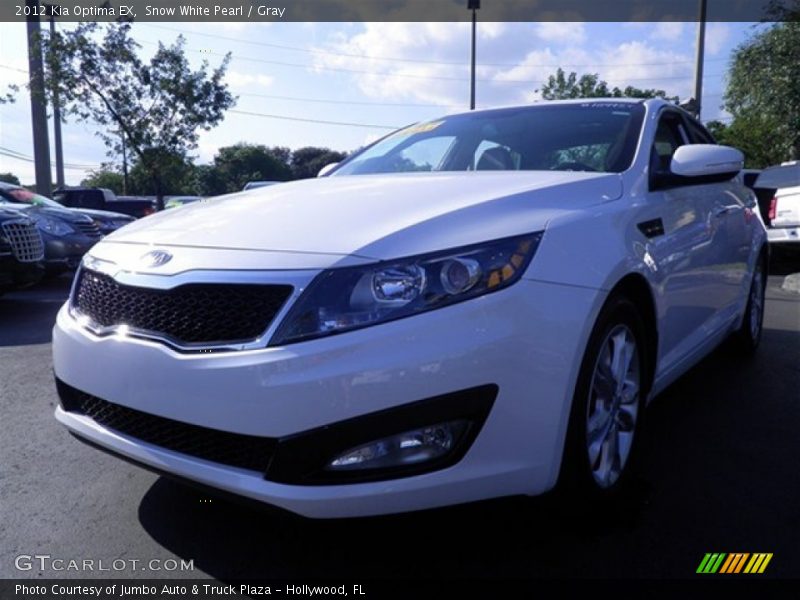 Snow White Pearl / Gray 2012 Kia Optima EX