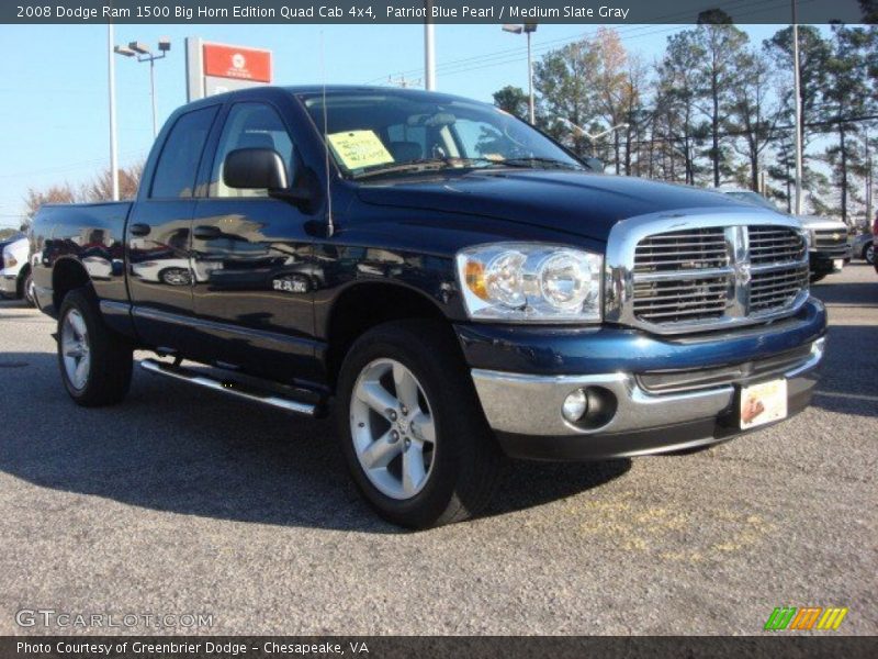 Patriot Blue Pearl / Medium Slate Gray 2008 Dodge Ram 1500 Big Horn Edition Quad Cab 4x4