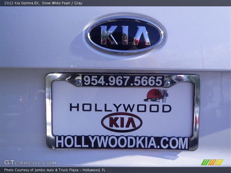 Snow White Pearl / Gray 2012 Kia Optima EX