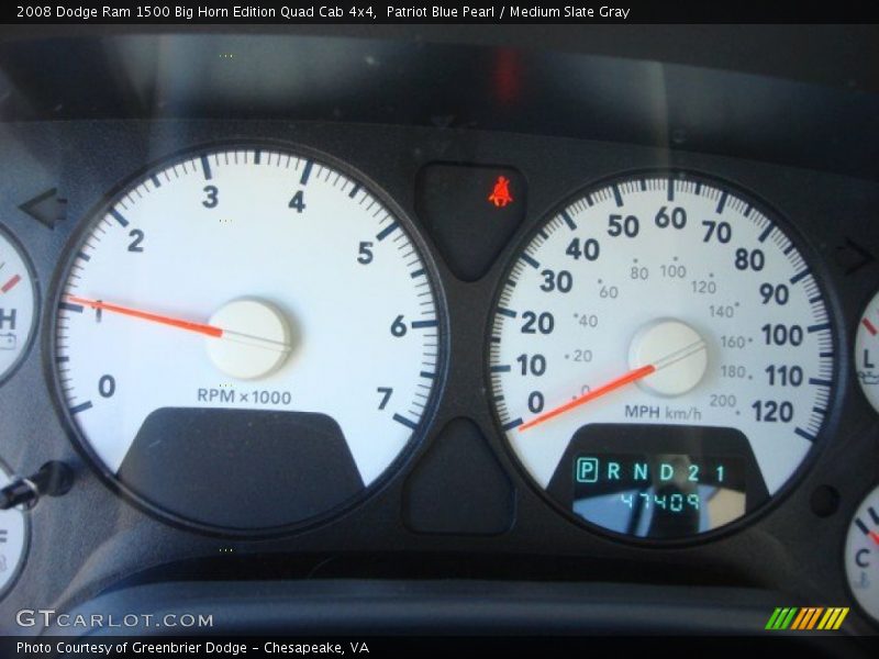 Patriot Blue Pearl / Medium Slate Gray 2008 Dodge Ram 1500 Big Horn Edition Quad Cab 4x4