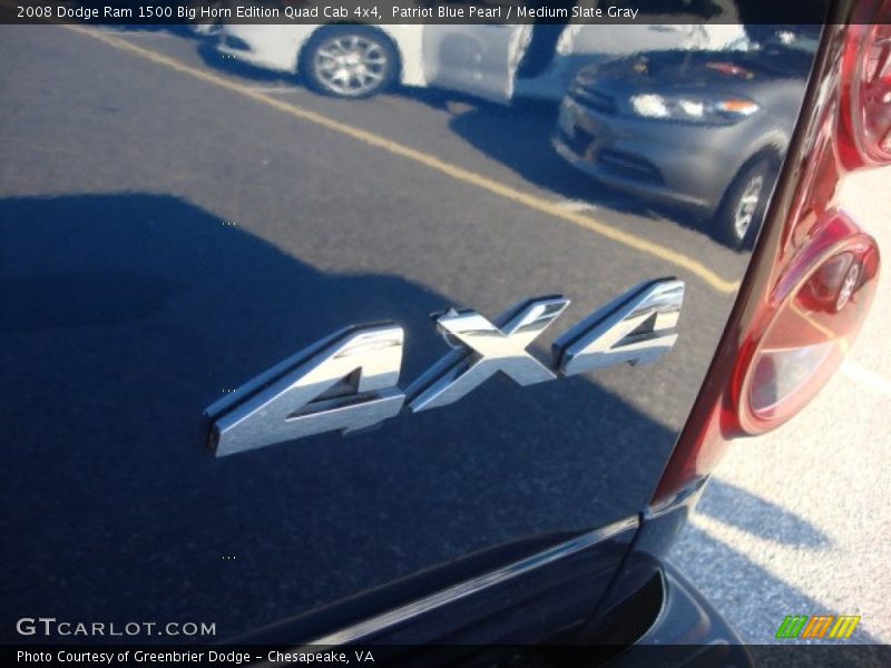 Patriot Blue Pearl / Medium Slate Gray 2008 Dodge Ram 1500 Big Horn Edition Quad Cab 4x4