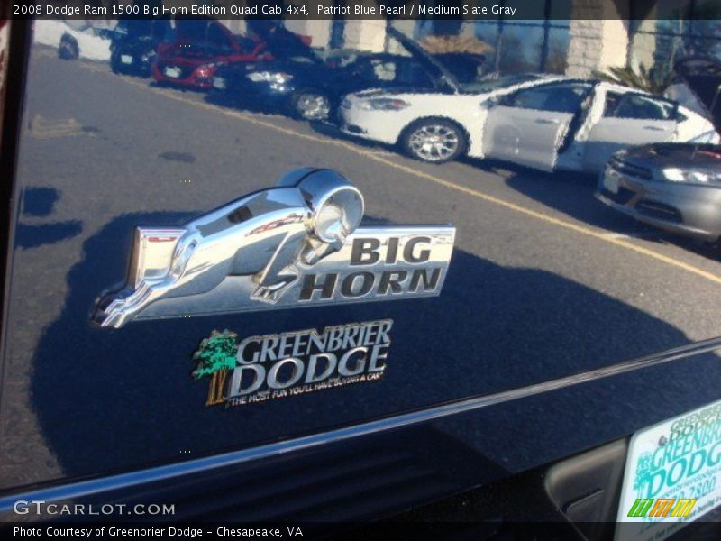 Patriot Blue Pearl / Medium Slate Gray 2008 Dodge Ram 1500 Big Horn Edition Quad Cab 4x4