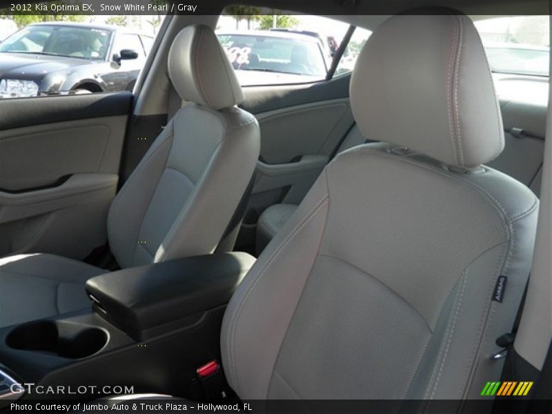 Snow White Pearl / Gray 2012 Kia Optima EX
