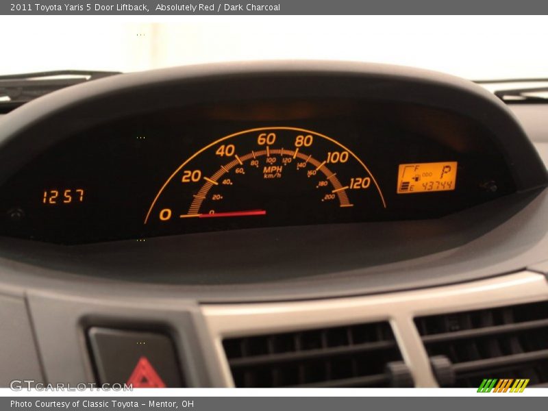 Absolutely Red / Dark Charcoal 2011 Toyota Yaris 5 Door Liftback