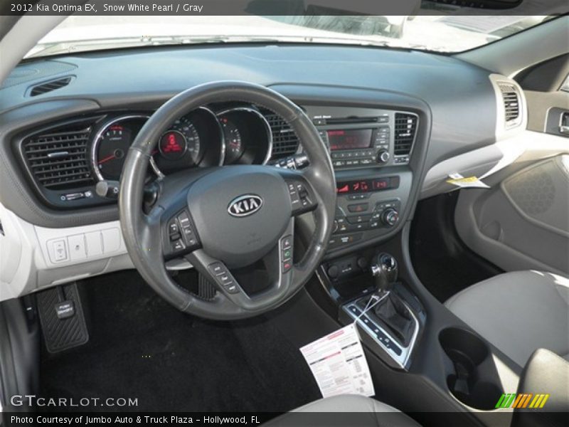 Snow White Pearl / Gray 2012 Kia Optima EX