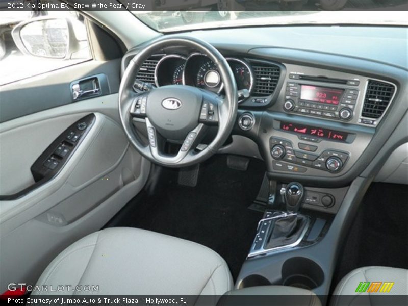 Snow White Pearl / Gray 2012 Kia Optima EX