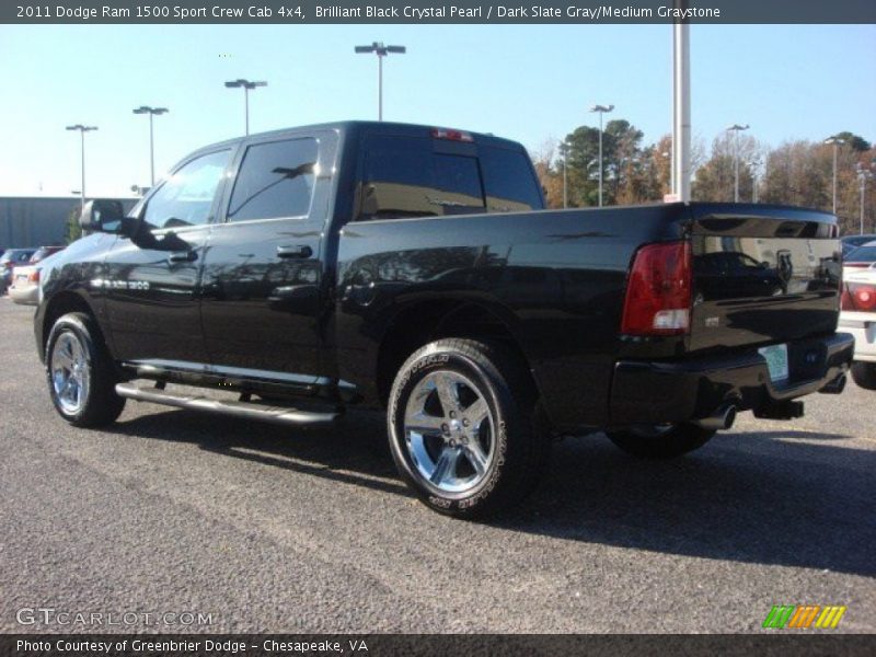 Brilliant Black Crystal Pearl / Dark Slate Gray/Medium Graystone 2011 Dodge Ram 1500 Sport Crew Cab 4x4