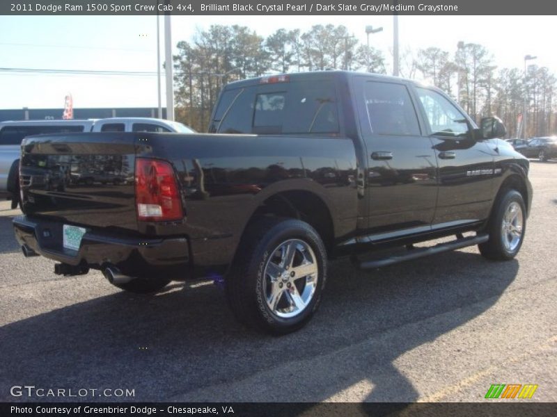 Brilliant Black Crystal Pearl / Dark Slate Gray/Medium Graystone 2011 Dodge Ram 1500 Sport Crew Cab 4x4