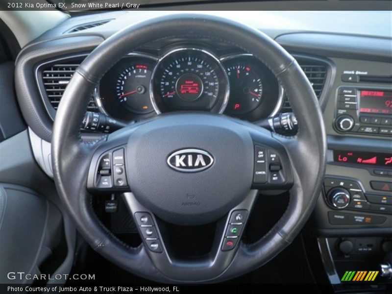 Snow White Pearl / Gray 2012 Kia Optima EX