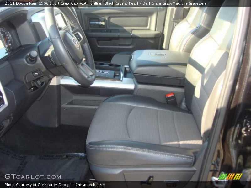 Brilliant Black Crystal Pearl / Dark Slate Gray/Medium Graystone 2011 Dodge Ram 1500 Sport Crew Cab 4x4