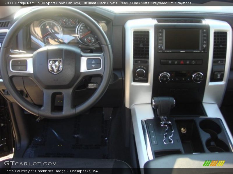 Brilliant Black Crystal Pearl / Dark Slate Gray/Medium Graystone 2011 Dodge Ram 1500 Sport Crew Cab 4x4