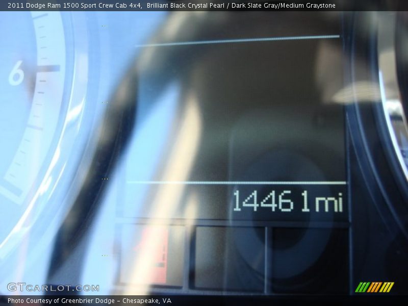 Brilliant Black Crystal Pearl / Dark Slate Gray/Medium Graystone 2011 Dodge Ram 1500 Sport Crew Cab 4x4