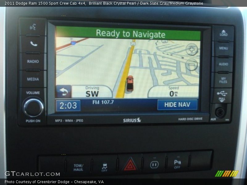 Brilliant Black Crystal Pearl / Dark Slate Gray/Medium Graystone 2011 Dodge Ram 1500 Sport Crew Cab 4x4