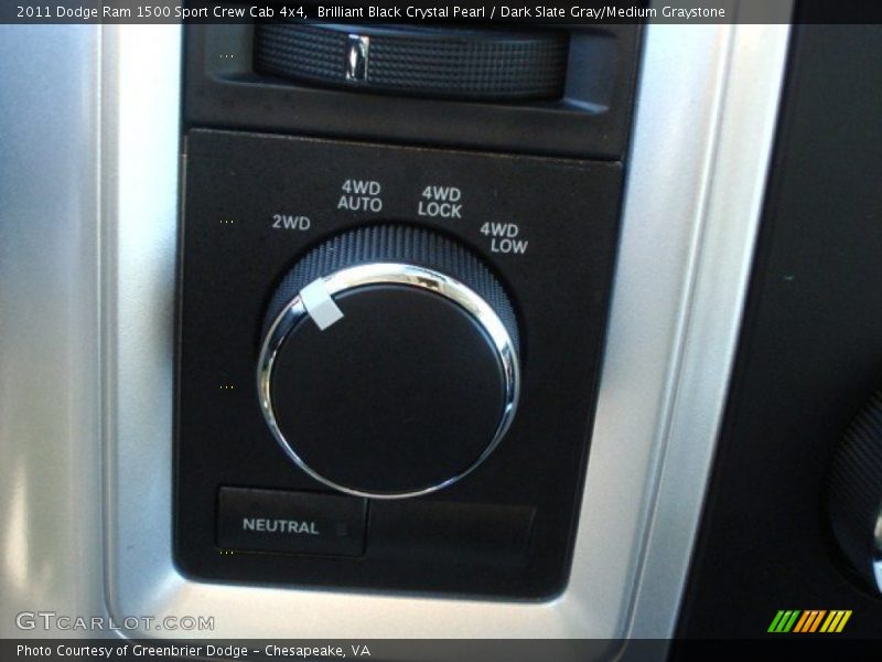 Brilliant Black Crystal Pearl / Dark Slate Gray/Medium Graystone 2011 Dodge Ram 1500 Sport Crew Cab 4x4