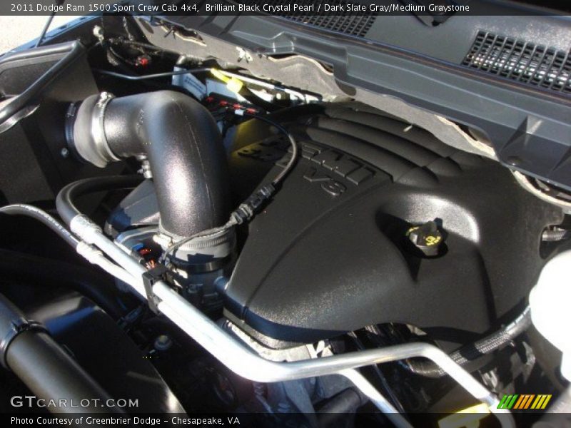 Brilliant Black Crystal Pearl / Dark Slate Gray/Medium Graystone 2011 Dodge Ram 1500 Sport Crew Cab 4x4