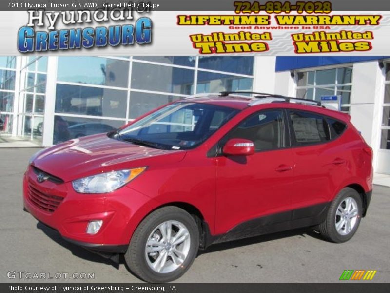 Garnet Red / Taupe 2013 Hyundai Tucson GLS AWD