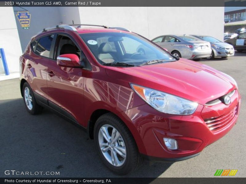 Garnet Red / Taupe 2013 Hyundai Tucson GLS AWD