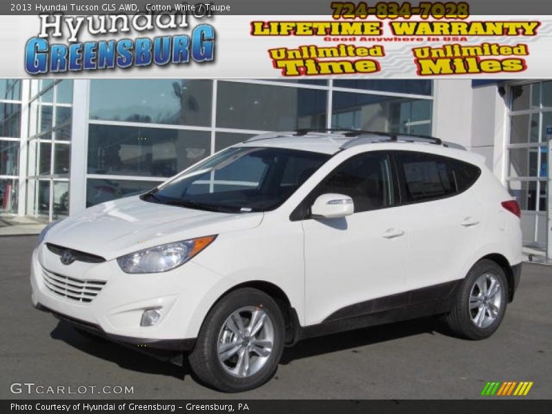 Cotton White / Taupe 2013 Hyundai Tucson GLS AWD