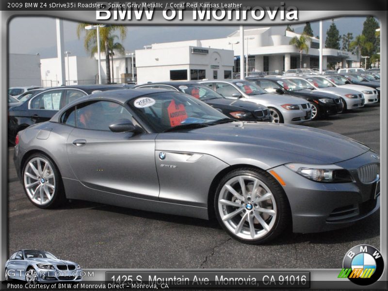 Space Gray Metallic / Coral Red Kansas Leather 2009 BMW Z4 sDrive35i Roadster