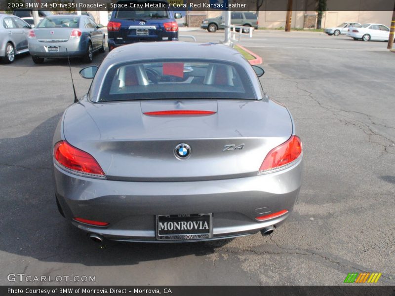 Space Gray Metallic / Coral Red Kansas Leather 2009 BMW Z4 sDrive35i Roadster