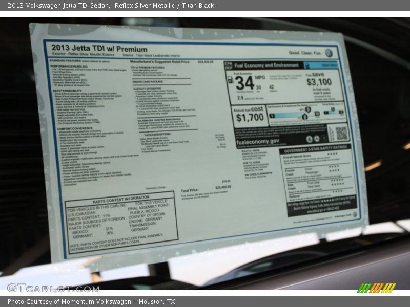Reflex Silver Metallic / Titan Black 2013 Volkswagen Jetta TDI Sedan