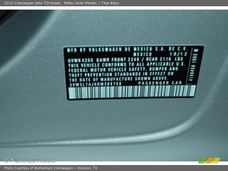 Reflex Silver Metallic / Titan Black 2013 Volkswagen Jetta TDI Sedan