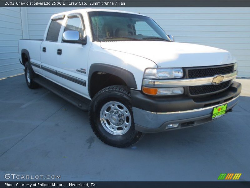 Summit White / Tan 2002 Chevrolet Silverado 2500 LT Crew Cab