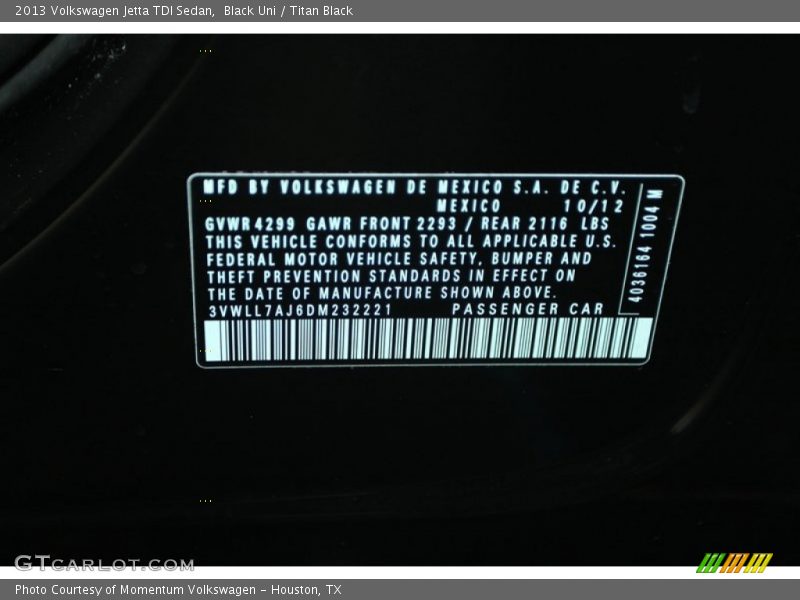 Black Uni / Titan Black 2013 Volkswagen Jetta TDI Sedan